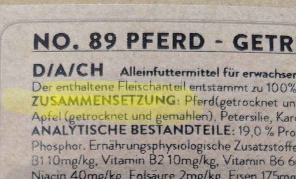 Ab hier muss ein Hersteller die wirkliche Zusammensetzung ofen legen wichtig für den Hundefutter Ratgeber