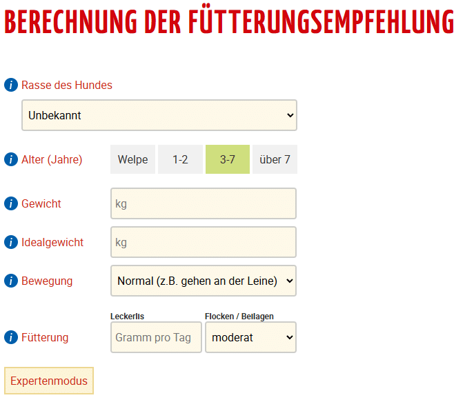 Anifit Futterrechner