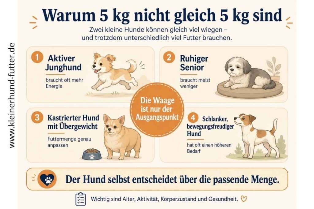 Die richtige Futtermenge für kleine Hunde finden
